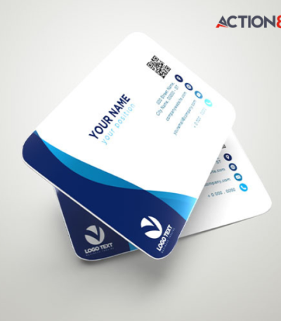 Curved-edge business card printing.