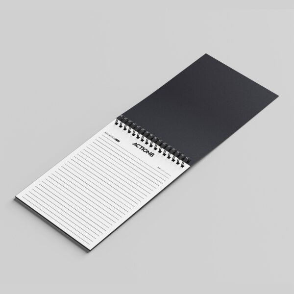 Action8-branded task planner notebook with lined pages and productivity headers for corporate stationery and executive organization in Saudi Arabia