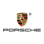 Porsche logo with a shield design, featuring a horse and the word "Porsche" below.